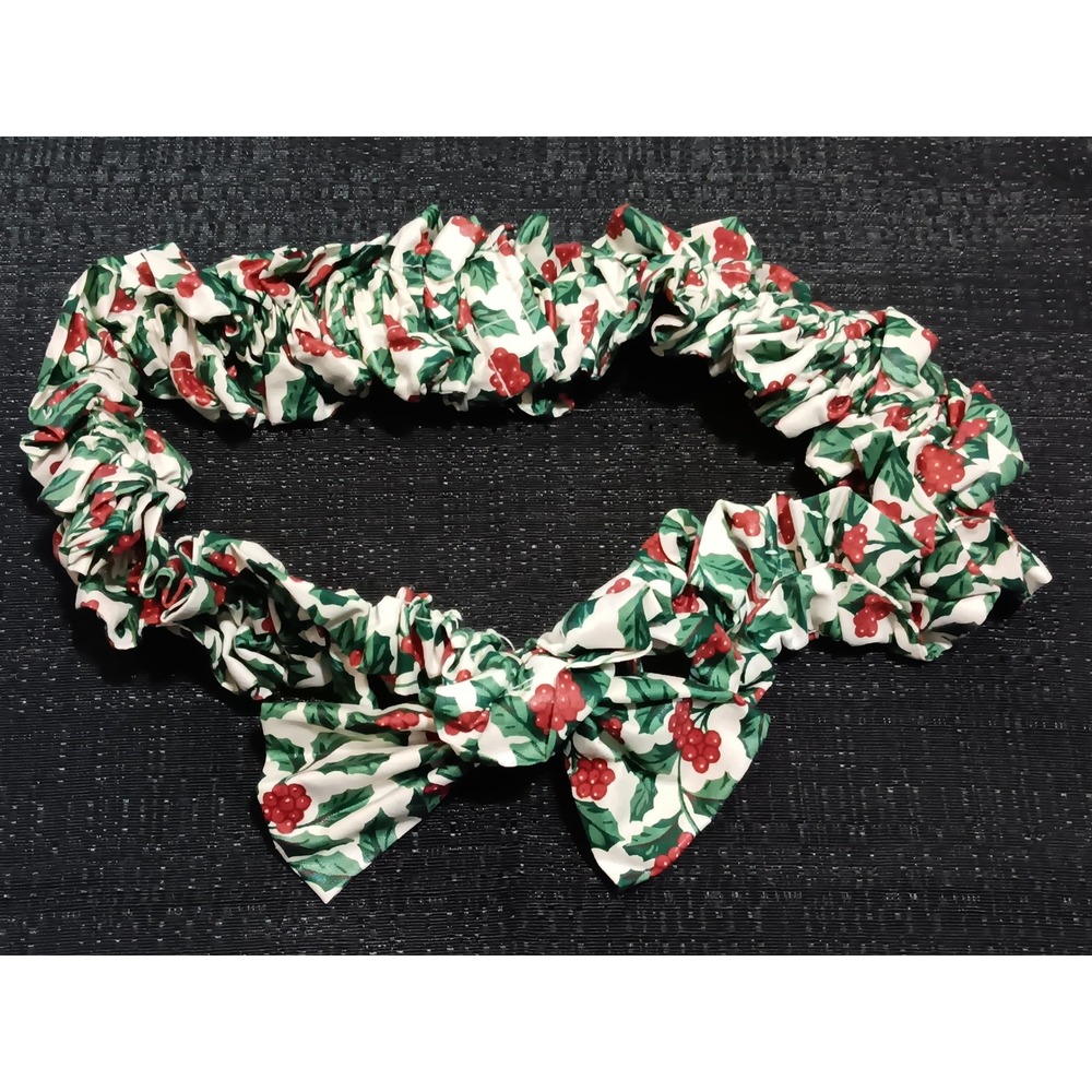 Longaberger Large Holly Garter Basket Accessory 225357 Christmas Floral Bow USA